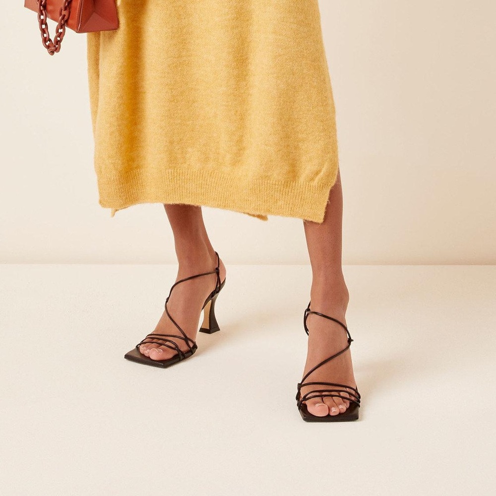 MIISTA Sally Black Nappa Leather Sandals - Picture 2 of 7